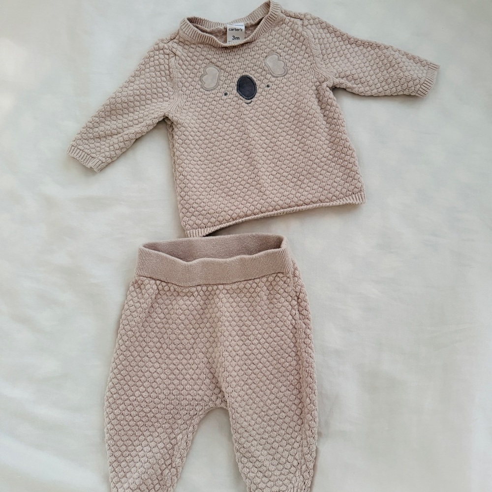 Carter’s Baby Boy Koala Cotton Long-Sleeve Sweater & Pant Set